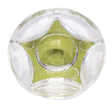 Kinderknoop als ronde knoopjes met ster in lichtgroen 13 mm 0.51 inch